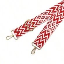 Accesorio de viaje bohemio con correa ancha de repuesto, correa de hombro ajustable de longitud para bolso, accesorio de correa para bolso - Rojo - Ver 4