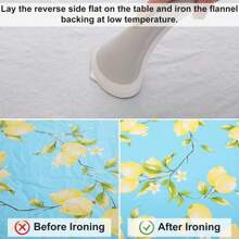 1pc Round Lemon Design Vinyl Picnic Tablecloth, Waterproof Elastic Fitted Table Cover With Flannel Backing, Wipeable Vinyl Tablecloth, Suitable For Camping, Indoor And Outdoor Use - Lemon - View 4