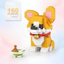 小颗粒积木 可爱卡通动物宠物模型拼装玩具 创意礼物 书桌摆件 房间装饰 冬季礼物 - 彩色 - 查看 15