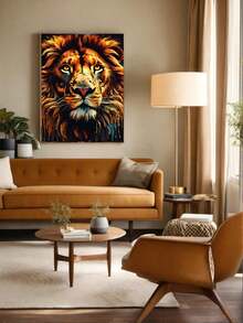 一片帶有眼睛印花的獅子牆藝術裝飾畫,適用於客廳、浴室、臥室、廚房、辦公室等場所,不帶框架 - 彩色 - 查看 4