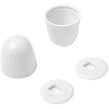 2pcs Universal Toilet Bolt Caps, Round Plastic Push-On Toilet Bowl Bolt Caps Covers, With Extra Washers For Easy Installation, 1.44 Inch Height, White Color
