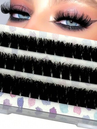 New 60 Bundles 5D Fluffy Mink Eyelash Extension Natural 3D Russian Volume Faux Eyelashes Individual 100D/80D Cluster Lashes Lash Clusters, Eyelash Clusters, Individual Eyelashes, Lashes, Fake Lashes