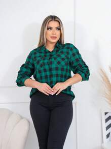 Women Blouses - 綠色 - 查看 2