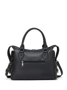 Steampunk Style Handbag, Skull Decoration Shoulder Bag, Large Capacity Crossbody Bag - Black - View 3