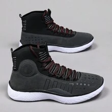 2024男士彈性切爾西運動鞋，內附襪子，紫色、純白、紅色、黑色、灰色對比色，超柔軟跑步鞋 - 黑色 - 查看 4