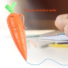 1 pièce Stylo à bille en forme de carotte avec enregistreur pour enfants et étudiants, outil d'écriture d'apprentissage qui peut enregistrer - bureau, école, dessin, étudiant, marqueurs, papeterie, garçons, filles, fournitures scolaires, stylo carotte, carotte, fournitures scolaires, rentrée scolaire