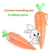 1 pièce Stylo à bille en forme de carotte avec enregistreur pour enfants et étudiants, outil d'écriture d'apprentissage qui peut enregistrer - bureau, école, dessin, étudiant, marqueurs, papeterie, garçons, filles, fournitures scolaires, stylo carotte, carotte, fournitures scolaires, rentrée scolaire