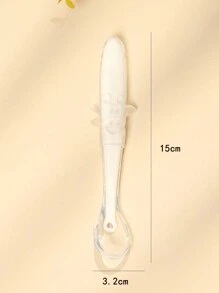 Baby Silicone Spoon Children Training Spoon All Silicone Soft Tip Baby Silicone Spoon Food Meal Spoon Silicone Learning Spoon - White - View 2