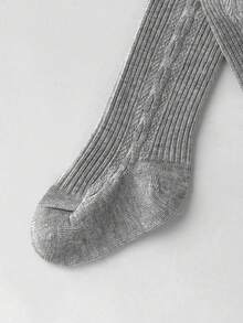 1 件装女童打底裤袜春秋款，婴儿幼儿紧身裤袜简约纯色连裤袜适合户外活动 - 灰色 - 查看 4