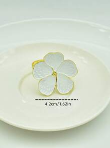 حلقات منديل زهرية بيضاء 12 قطعة/ 6 قطع / 4 قطع / 2 قطعة