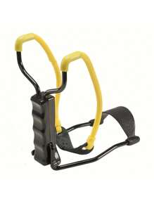Estilingue Compacto Dobrável Com Assistência De Pulso Nas Cores De Faixas E Couro Aleatórios - A Escolha Perfeita Para Equipamentos Ao Ar Livre! - Preto - Visão 1