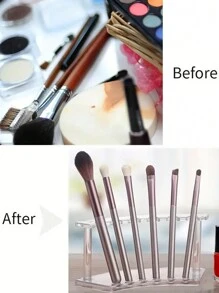 1入組文具鉛筆存儲架，適用於眉筆存儲架、化妝刷架、收納架上 - 無色 - 查看 4