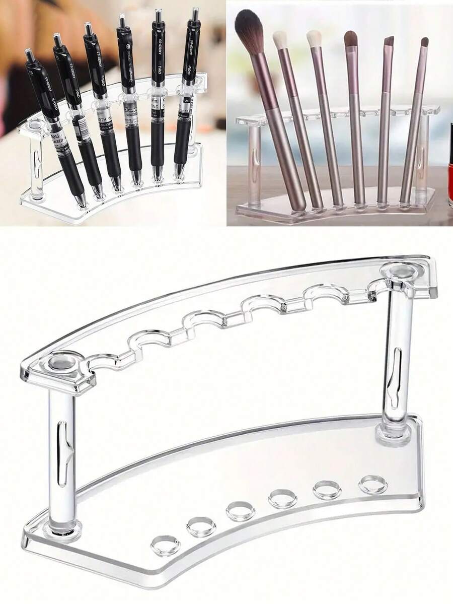 1入組文具鉛筆存儲架，適用於眉筆存儲架、化妝刷架、收納架上 - 無色 - 查看 1