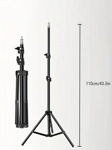110 cm Trépied + Pince en O avec Anneau Lumineux de Diffusion en Direct de 10 pouces