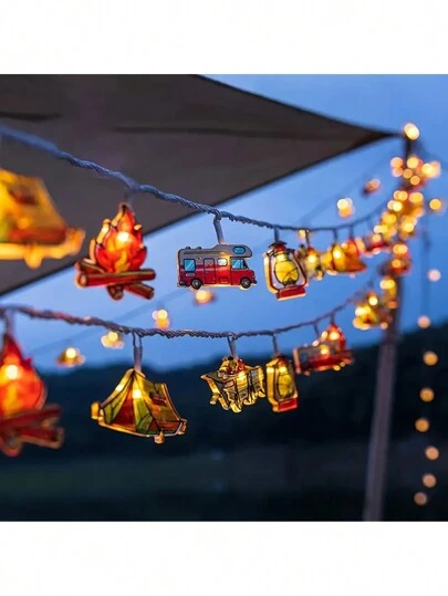 1 件 2 米/6.5 英尺露营灯串、帐篷房车车把灯串、节日气氛装饰灯串、家庭装饰、气氛装饰夜灯户外灯仙女灯、圣诞灯