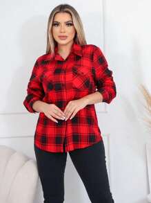 Women Blouses - 紅色 - 查看 2