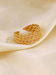 1枚不鏽鋼珠狀戒指,適合女性日常穿戴