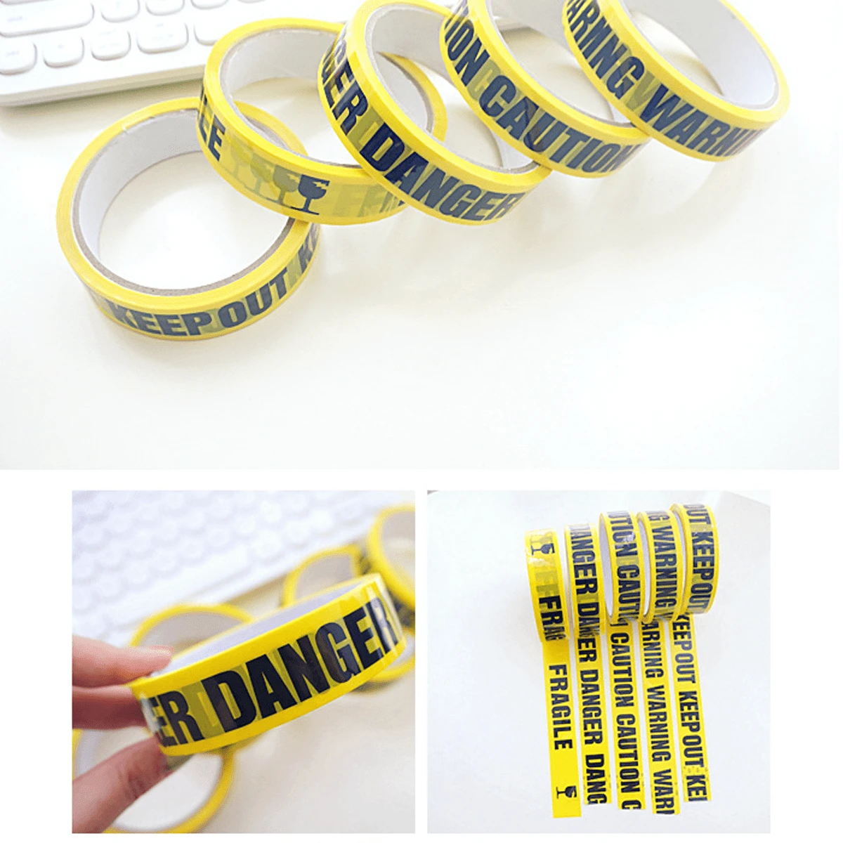 Cinta De Advertencia De Halloween | Pack De 5 Rollos De 30 Metros | Decoración Espeluznante Para Exterior E Interior | Material PVC Resistente