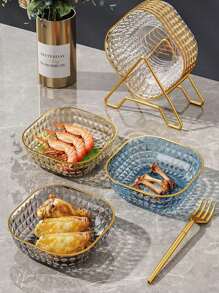 1/5 件优质硬塑料托盘，透明水果碗沙拉托盘，可清洗和可重复使用的盘子，生日、庆典、自助餐、厨房用品、厨房、圣诞礼物的派对用品 - 無色 - 查看 4