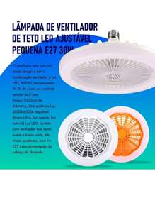 Ventilador De Teto Com Led Lâmpada Novo Com Controle Remoto Controle de Luz Controle de vento Refresca - Entrada do Brasil (127V) - Visão 4