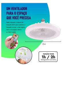 Ventilador De Teto Com Led Lâmpada Novo Com Controle Remoto Controle de Luz Controle de vento Refresca - Entrada do Brasil (127V) - Visão 5