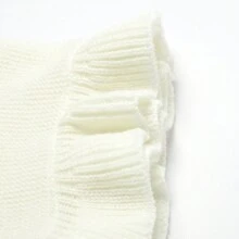 1pc Comfortable Soft Knit Baby Swaddle Blanket With Ruffle & Lace Decoration Love Valentine - White - View 3