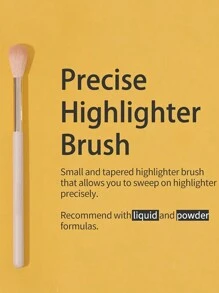 臉部化妝刷,1個角度遮瑕和粉底刷,實木手柄,適用於遮蓋粉刺,黑眼圈,眼影刷 - 米色 - 查看 7