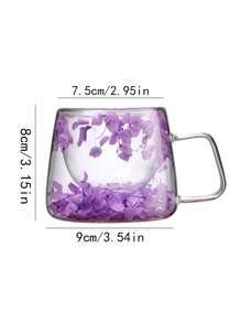 雙層玻璃杯帶有真花，時尚且適合跨境旅行的紀念品，採用高硼硅玻璃製造