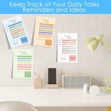 50 Sheets To Do List Stickers, 1 Pad Cute To Do List Sticky Notes Multicolor Color Self-Adhesive Memo Pads For Home, Office & School Supplies Back To School