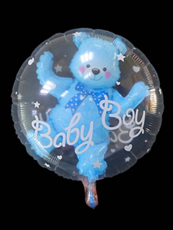 5pcs Bear Bubble Balloons Transparent Ball In Ball With Heart Gender Reveal Party 1st Birthday Party Decorations Babbyshower Party Decoration