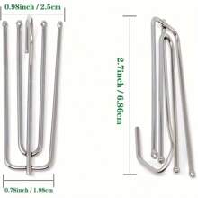 不鏽鋼帶夾子的窗簾掛鈎，窗簾卡子，4犁褶皺掛鉤，窗簾夾環，窗簾配件 - 15pc - 查看 3