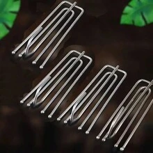 不鏽鋼帶夾子的窗簾掛鈎，窗簾卡子，4犁褶皺掛鉤，窗簾夾環，窗簾配件 - 15pc - 查看 4