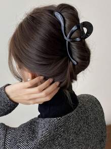 4 kẹp tóc nhựa sáng bóng màu đen, xám, xanh lá cây và nâu cỡ lớn dễ sử dụng cho nữ, thời trang và đa năng, phong cách tối giản cao cấp, thích hợp cho đi chơi hàng ngày, đi làm, tiệc tùng, thường ngày, kỳ nghỉ, rửa mặt, tắm rửa, trang điểm và phối quần áo, phụ kiện tóc và kẹp tóc - Nhiều màu - Xem 6