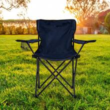 Set Of 2 Ultra Light Folding Beach Chairs, Heavy Duty Portable Camping Chair Picnic Chair, Portable Chair With Cup Holder Camping Seat With Cover Folding Beach Chair - 藏蓝色 - 查看 6