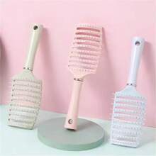3入組家用馬卡龍彎曲透氣中空塑料頭皮按摩器尼龍毛刷 - 蓬鬆造型梳 - 查看 12