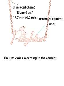 定制個性化名字項鍊,具有心形字體,母親節禮物、情人節禮物、生日、週年紀念日、畢業、聖誕節、高端禮物,適用於朋友、同學、家人 - 玫瑰金 - 查看 4