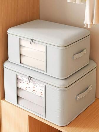 Comforter Storage Bag, Foldable Non-Woven Fabric Bag, Dustproof & Moisture-Proof, Large Capacity Visible Transparent Cover, Perfect For Halloween, Thanksgiving, Christmas Gifts