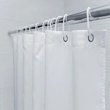 1入組印花淋浴簾,防水簾帶12個塑料掛鉤,可機洗,適用於浴室隔斷、浴缸簾、浴室裝飾窗簾 - 彩色 - 查看 5