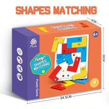 L字型配對板邏輯訓練益智遊戲，適用於兒童早教、智力開發和專注力訓練，九宮格腦筋急轉彎桌遊，生日派對禮物 - 彩色 - 查看 5