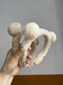 2个/3个可爱毛绒熊耳发箍，米色和卡其色套装，发箍，发圈，发饰，头饰 - 彩色 - 查看 7