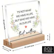 1pc,Small Reminder Desk Sign, Positive Sign Desk Decoration, Sign Acrylic Plaque, Inspirational Gift For Female Friends, Gift For Colleagues, Friend - Transparent - View 1