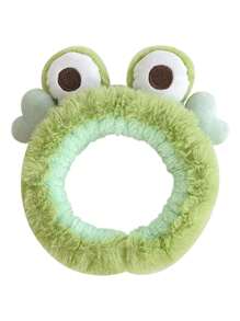 2入組女士青蛙設計毛茸茸可愛髮箍適用於頭髮裝飾用品