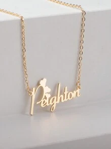 定制個性化名字項鍊,具有心形字體,母親節禮物、情人節禮物、生日、週年紀念日、畢業、聖誕節、高端禮物,適用於朋友、同學、家人 - 玫瑰金 - 查看 3