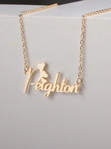 定制個性化名字項鍊,具有心形字體,母親節禮物、情人節禮物、生日、週年紀念日、畢業、聖誕節、高端禮物,適用於朋友、同學、家人 - 玫瑰金 - 查看 2