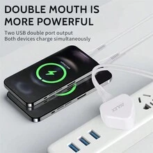 2-Port USB Wall Charger Adapter For Mobile Phone Travel Charger Travel 2USB Ports Multi Intelligent Head Battery Charger Compatible With IPhone 15 14 13 12 11 Pro Max XS XR SE,Samsung, IPad, AirPods,UK 2.4A Wall Plug Charging Adapter Multiport Mains Power Adaptor - White - View 2