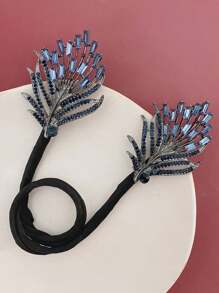 1pc Hair Bun Maker With Bow Knot, Feathers And Faux Pearls For Elegant Updo Hairstyle Accessories