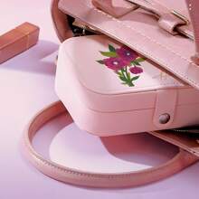 1 pieza Caja de almacenamiento de joyas para mujeres con flores y nombre personalizado, Organizador de joyas personalizado de moda, Regalo perfecto para madre, novia, aniversario. - Blanco - Ver 6