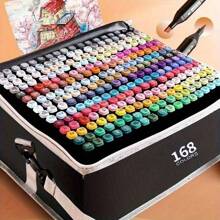 262色、204色、168色美術標記雙頭繪圖筆,適用於藝術家、成人、兒童繪畫、素描、上色、突顯、插圖、動畫設計 - 262色[贈插筆盒] - 查看 6