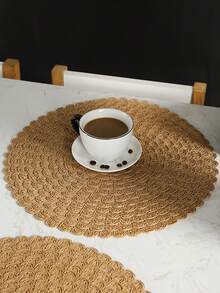 1pc Natural Woven Placemats  Boho Place Mats For Kitchen Table Indoor/Outdoor Washable Heat-Resistant Placemat Wipeable Dining Table Mats For Camping, Festival, Wedding, Party - Multicolor - View 2