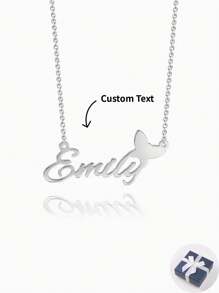 Tùy chỉnh Tên Đài kỷ niệm Dây chuyền , Cặp đôi Món quà , Ngày lễ Mẹ Món quà , Ngày của Cha Món quà , Gia đình / Quà sinh nhật , DIY - Hoa hồng vàng - Xem 1